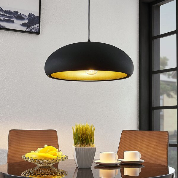 Függőlámpa Lindby, Gerwina, dimmable, Fekete, Nappali, Fém, Modern