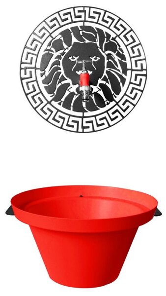 Róma kerti falikút, piros
