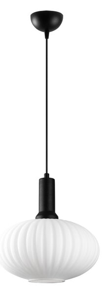 Asker 15182 fekete fém-üveg függőlámpa, Ø30 cm