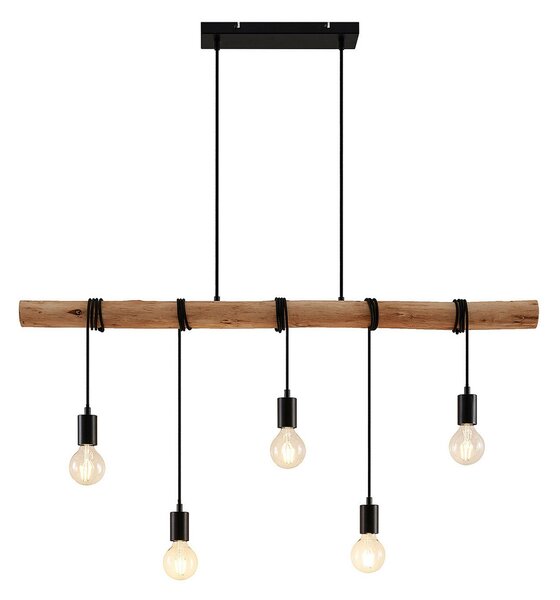 Függőlámpa Lindby, Rom, dimmable, Fa, Nappali, Fa, Modern