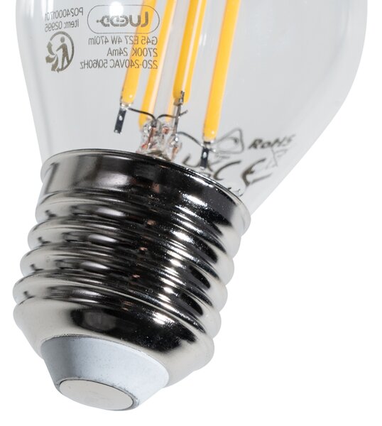 5 darabos E27 dimmelhető LED Filament izzókészlet G45 átlátszó 4W 470 lm 2700K