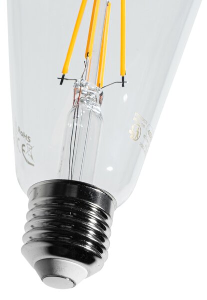 5 darabos E27 LED Filament Izzókészlet ST64 Átlátszó 4W 470 lm 2700K