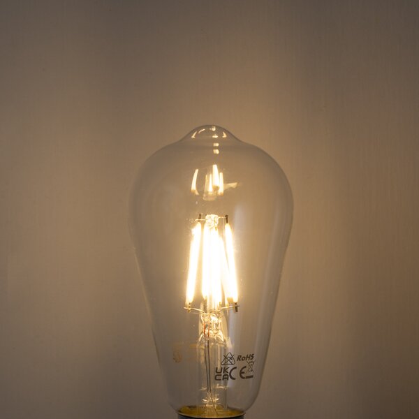 5 darabos E27 LED Filament Izzókészlet ST64 Átlátszó 4W 470 lm 2700K