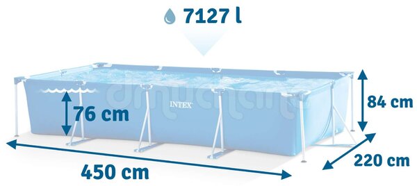 Intex Fémvázas medence, javító készlettel 450x220x84cm (28273)