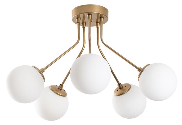 Orion 13961 arany fém és üveg 5 izzós függőlámpa, Ø62 cm