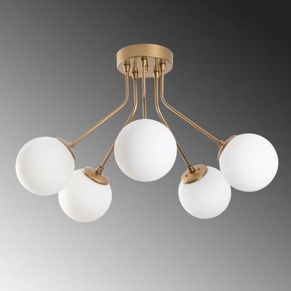 Orion 13961 arany fém és üveg 5 izzós függőlámpa, Ø62 cm