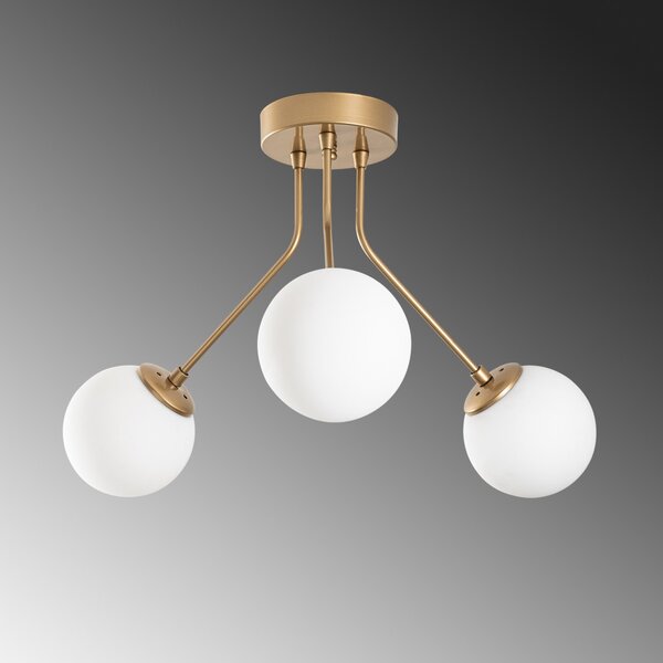 Orion 13956 arany fém és üveg 3 izzós függőlámpa, Ø56 cm