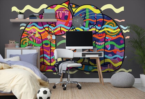 Tapéta szerelmes macskák pop art stílusban