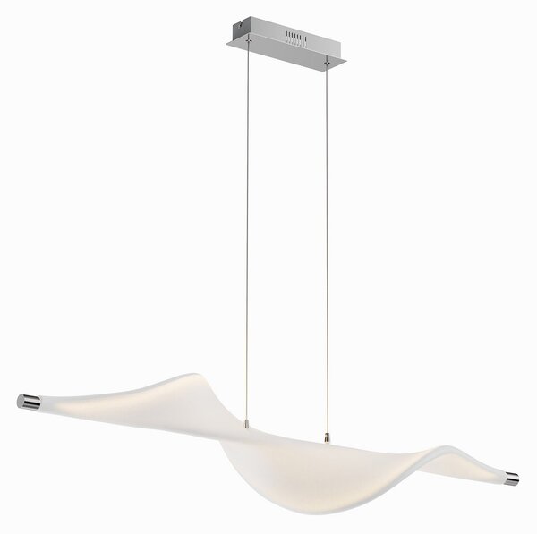 Függőlámpa Lucande, Edano, dimmable, Fehér, Nappali, Szövet / Textília, Modern