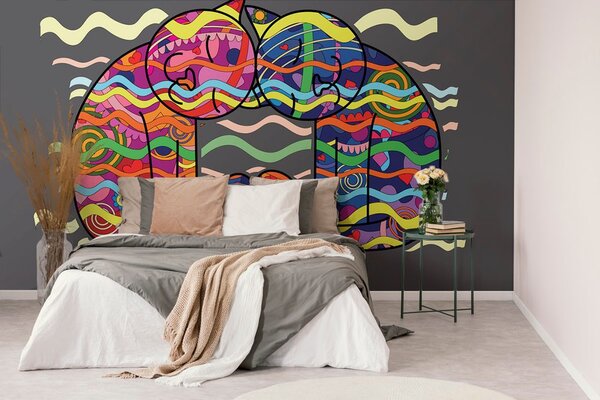 Tapéta szerelmes macskák pop art stílusban