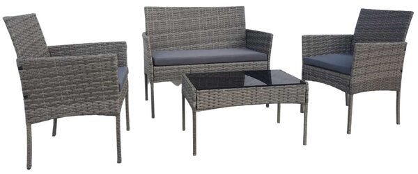 GardenLine 4 személyes rattan kerti Ülőgarnitúra - szürke