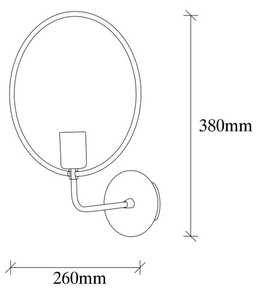 Circle 3260 fekete fém falilámpa