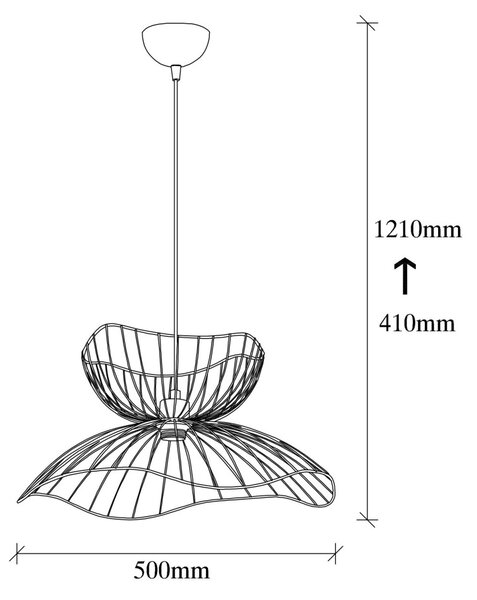 Farac 6390 fekete fém függőlámpa, Ø50 cm