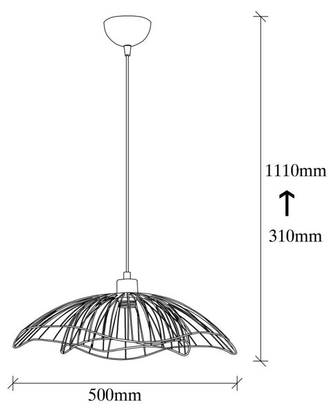 Farac 6381 vintage vas függőlámpa, Ø50 cm