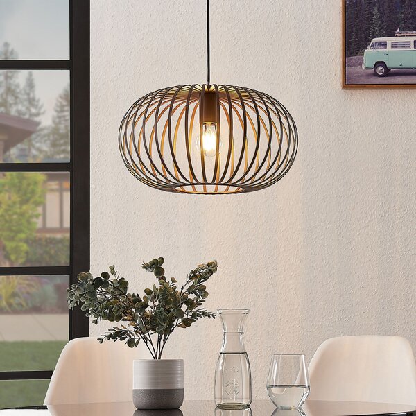 Függőlámpa Lindby, Nahele, dimmable, Barna / Rozsdabarna, Nappali, Fém, Vintage