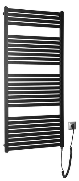 Aqualine Sapho, TONDI-E elektromos fűtés, egyenes, 600x1330 mm, 600W, matt fekete