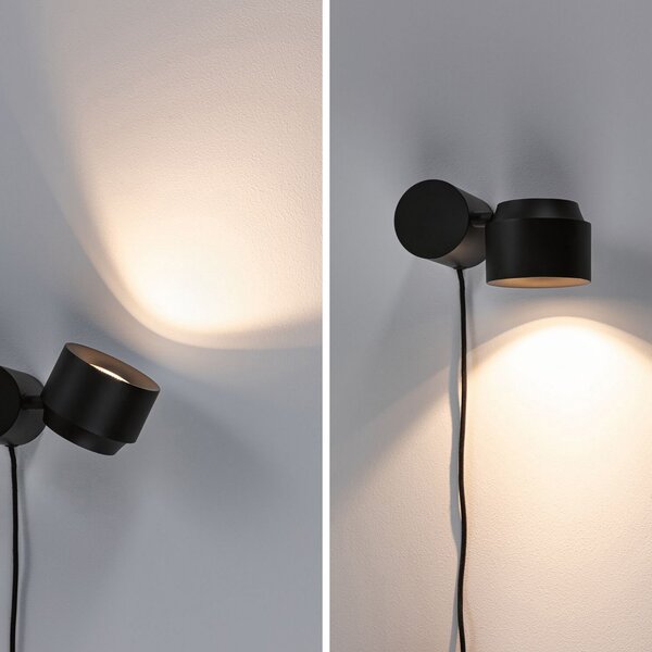 Asztali lámpa Paulmann, Puric Pane, dimmable, Fekete, Nappali, Fém, Modern
