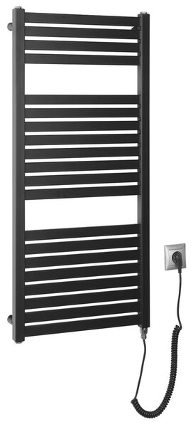 Aqualine Sapho, TONDI-E elektromos fűtés, egyenes, 450x970 mm, 300W, matt fekete