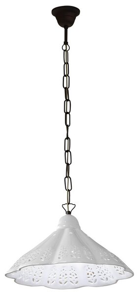 Sapho Sapho, LAMPEDUSA függeszték E27, 60W, 230V, IP21, kerámia ernyő, 39cm, sárgaréz lánc, MC011C