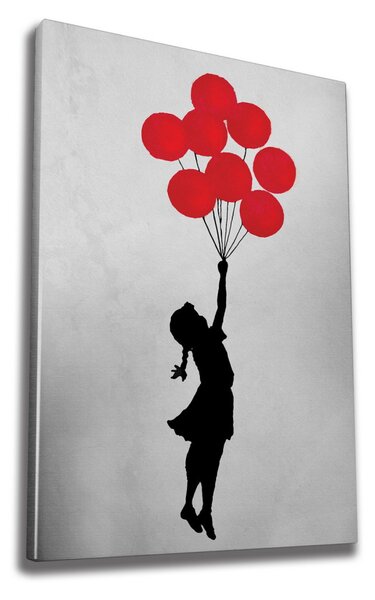 WY63 Banksy Repülő lufis lány vászonkép, 50 x 70 cm