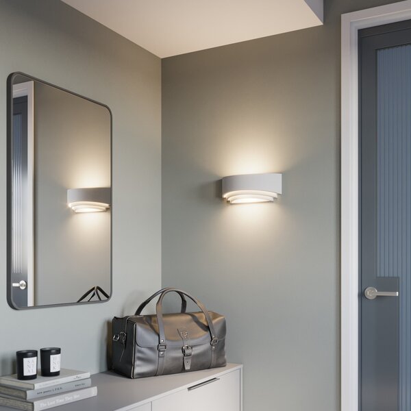 Fali Lámpa Lindby, Lucien, dimmable, Fehér, Hálószoba, Gipsz / Agyag, Modern