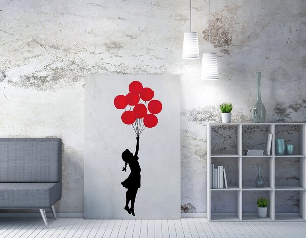 WY63 Banksy Repülő lufis lány vászonkép, 50 x 70 cm