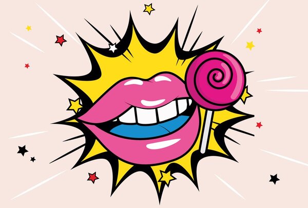 Tapéta édes pop art nyalóka pop art