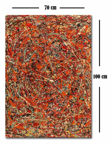 70100FAMOUSART-056 Jackson Pollock velúr vászonkép, 70 x 100 cm