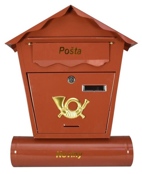 Postaláda NESTOR, 440x370x100 mm, barna, posta