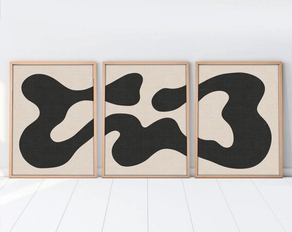 Huhu199 keretezett MDF falikép, 50 x 70 cm, 3 db-os szett