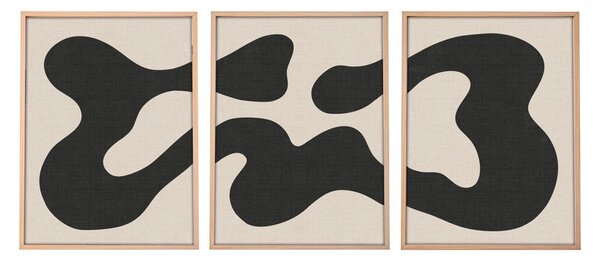 Huhu199 keretezett MDF falikép, 50 x 70 cm, 3 db-os szett