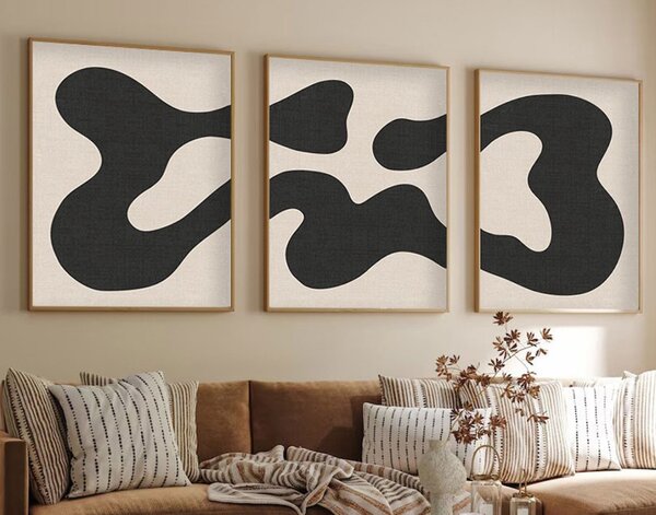Huhu199 keretezett MDF falikép, 50 x 70 cm, 3 db-os szett