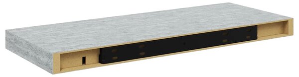 Betonszürke MDF lebegő fali polc 60 x 23,5 x 3,8 cm