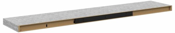 2 db betonszürke MDF lebegő fali polc 120 x 23,5 x 3,8 cm