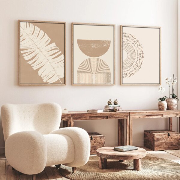 Huhu259 keretezett MDF falikép, 50 x 70 cm, 3 db-os szett