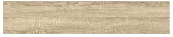 Tölgyszínű és fehér MDF lebegő fali polc 120 x 23,5 x 3,8 cm