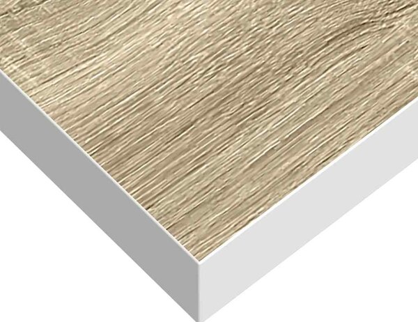 Tölgyszínű és fehér MDF lebegő fali polc 80 x 23,5 x 3,8 cm