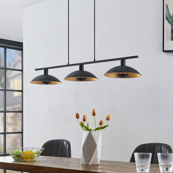 Függőlámpa Lindby, Narisara, dimmable, Fekete, Nappali, Fém, Modern