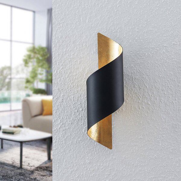 Fali Lámpa Lindby, Desirio, dimmable, Fekete, Nappali, Fém, Modern