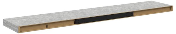 4 db betonszürke MDF lebegő fali polc 120 x 23,5 x 3,8 cm