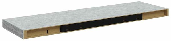 2 db betonszürke MDF lebegő fali polc 80 x 23,5 x 3,8 cm