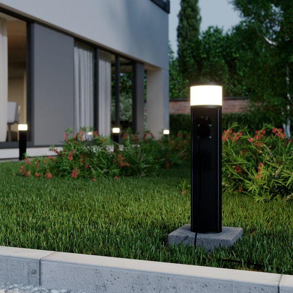 Kültéri Lámpa Lucande, Corban, dimmable, Fekete, Terasz, Alumínium, Modern