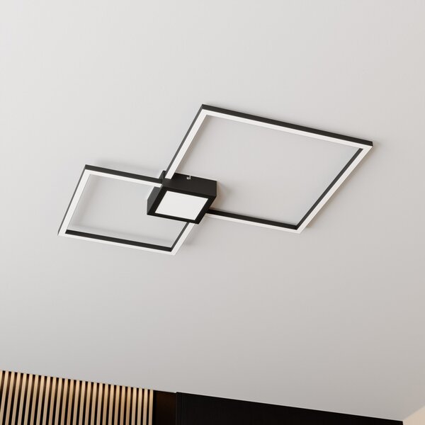 Mennyezeti Lámpa Lindby, Duetto, dimmable, Fekete, Nappali, Fém, Modern