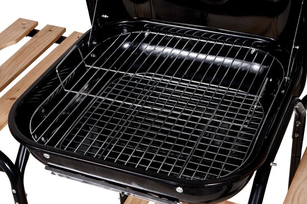 Landgraf faszenes Grill polcokkal - barna-fekete
