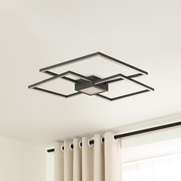 Mennyezeti Lámpa Lindby, Duetto, dimmable, Fekete, Nappali, Fém, Modern