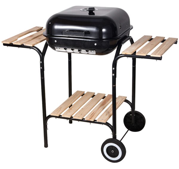 Landgraf faszenes Grill polcokkal - barna-fekete