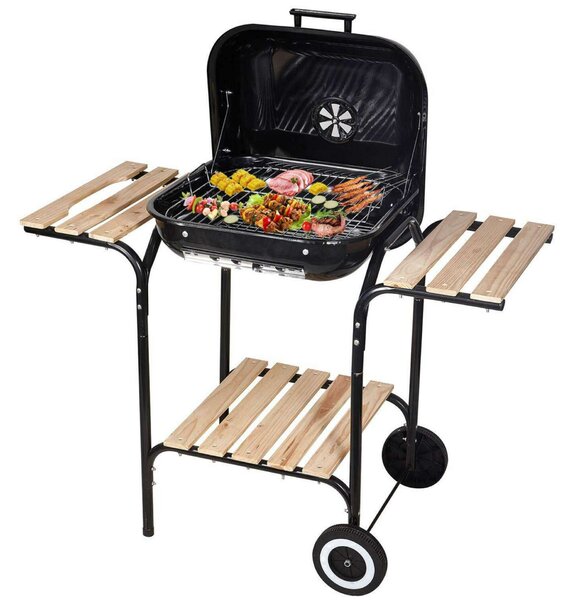 Landgraf faszenes Grill polcokkal - barna-fekete