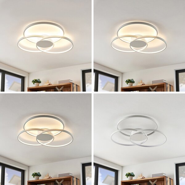 Mennyezeti Lámpa Lindby, Riley, dimmable, Fehér, Nappali, Alumínium, Modern