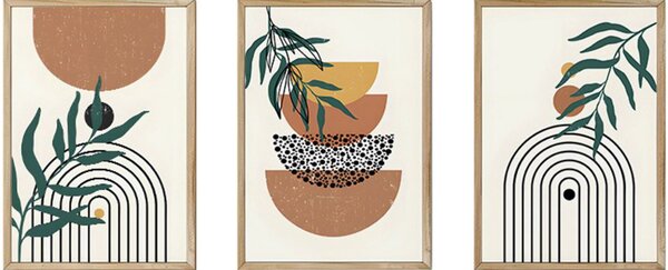 Artsycllct33 keretezett MDF falikép, 3 db-os szett