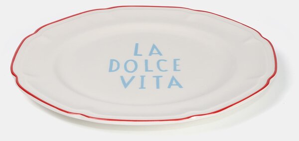 Sinsay - Feliratos tányér La Dolce Vita - halványzöld